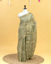 SC3149 - Tissue Saree With Foil Over The Body
